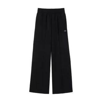 Lacoste Wide Trousers, female, Black, Size: XL Printed Cotton Sweatpants