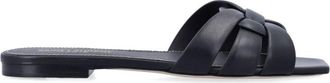 Saint Laurent Black Solid Tribute Sandals