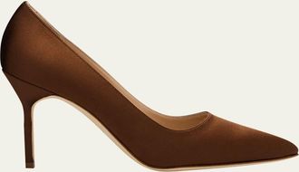 Manolo Blahnik 90mm BB Satin Pumps