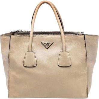 Prada Pre-owned Handbags, female, Brown, Size: ONE SIZE Pre-owned Twin Pocket Satchel