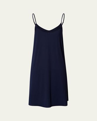 Hanro Silk-Trim Cotton Chemise