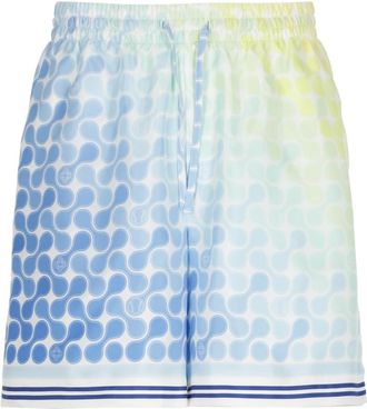 Casablanca Korte Broeken, Heren, Veelkleurig, M, Tennis Tile Zijde Shorts