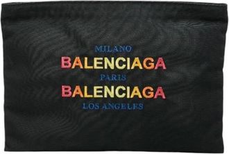 Balenciaga Pre-owned Clutches, female, Black, Size: ONE SIZE Pre-owned Nylon Clutch