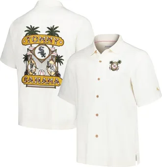 Tommy Bahama Mens Tommy Bahama White Chicago White Sox Pitchers Paradiso Button-Up Camp Shirt at Nordstrom, Size X-Large