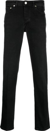 Barba slim-cut logo-patch trousers - men - Elastane/Cotton - 40 - Black