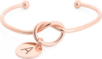 Meshmerise Love Knot Initial Bracelet in Rose-A at Nordstrom Rack