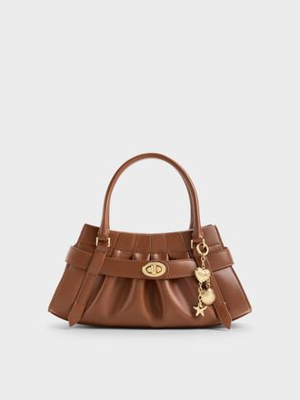 Charles & Keith Isolde Belted Ruched Crossbody Bag