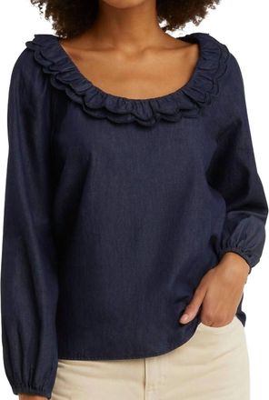 Draper James Reyna Long-Sleeve Top In Chambray