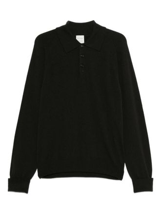 Paul Smith Black Wool Logo Polo