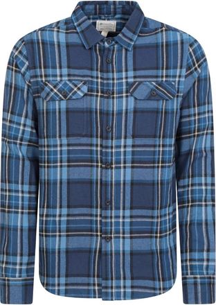 Mountain Warehouse Heren Overhemd met lange mouwen in molton (Donkerblauw)