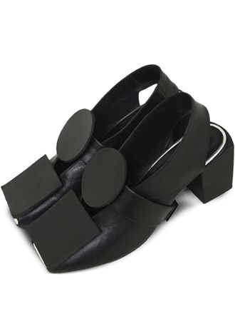 Gloria Coelho leather-panelled block-heel sandals - Black