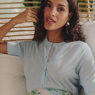 La Redoute Collections Kort vest met ronde hals in fijn tricot, knoopsluiting