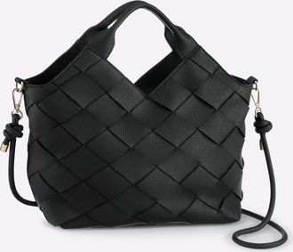 Heine Handtasche HEINE, Damen, Gr. B/H/T: 39cm x 25cm x 10cm, schwarz, Metall, Viskosemischung, unifarben, Taschen Handtasche