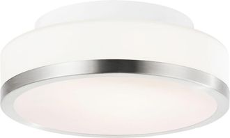 CWI Lighting Frosted 1 Light Drum Shade Flush Mount With Satin Nickel Finish