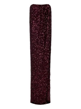 Elisabetta Franchi sequin-embellished maxi dress - women - Polyester/Spandex/Elastane - 40 - Red