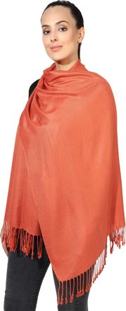 World of Shawls Pashmina Style All Seasons Handcrafted Wrap Shawl Stole Scarf (Burnt Orange)