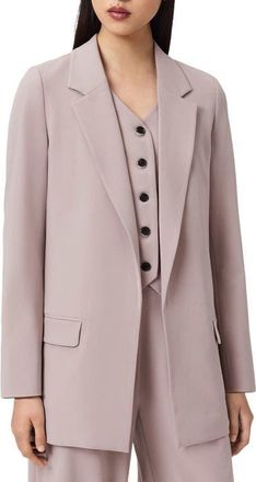AllSaints Aleida Long Blazer in Lilac Purple at Nordstrom, Size 10 Us