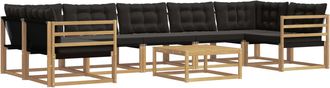 vidaXL Conjunto De Sof&aacute;s De Exterior 8 Uds. Blanco Y Negro Vidaxl