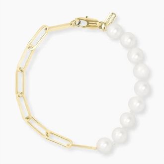 Melinda Maria Womens Samantha Half Chain Pearl Bracelet In Gold