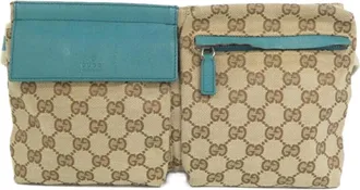 Gucci Beige Blue Gg Canvas Fanny Pack (Pre-Owned)