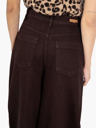 Sessun Jeans wide leg Dalt coffea