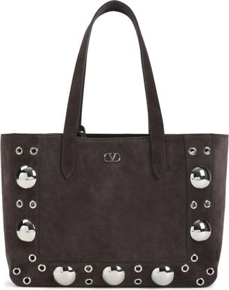 Valentino Garavani Dark Brown Logo Tote