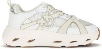 Pinko Pinko, Schoenen, Dames, Wit, 36 EU, Leer, Chunky Roze Sneakers met Mesh Inzetstukken