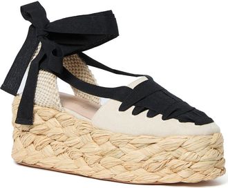 Loeffler Randall Mason Closed Toe Platform Espadrille in Natural/Black at Nordstrom Rack, Size 10.5