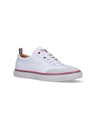 Thom Browne Leather Low-Top Sneaker - White