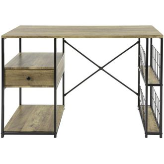 SoBuy SoBuy Scrivania per Computer con 1 cassetto e 4 Ripiani, utilizzata per LUfficio e la Camera da Letto con Struttura in Ferro 118 x 48 x 75 cm FWT61-N