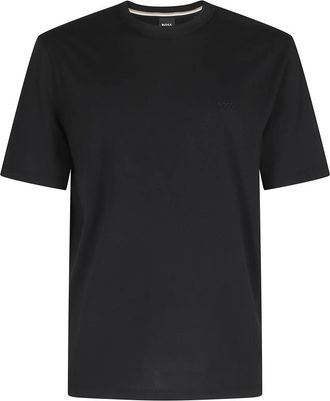 HUGO BOSS T-shirt van katoenen jersey met toon-op-toon logo - Heren - T-shirts - Zwart - M - Katoen - Tops