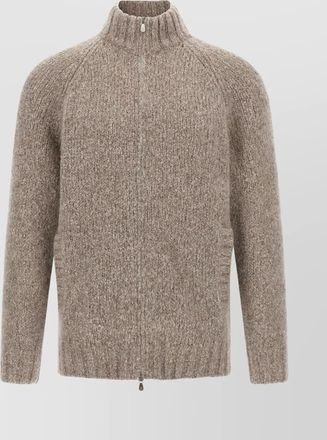 Brunello Cucinelli alpaca wool cardigan with ribbed cuffs