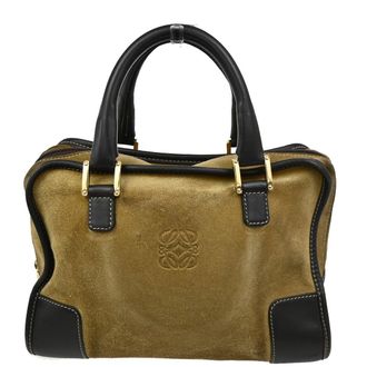 Loewe Amazona Bag Suede Beige Suede Handbag (Pre-Owned)