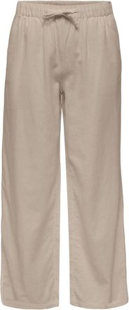Only Culotte ONLY ONLGOA MW LIN BL PULL-UP CULOTTE CC PNT, Damen, Gr. XL, N-Gr, oxford tan, Web, Obermaterial: 70% Viskose, 30% Leinen, unifarben, kn&ouml;chelf
