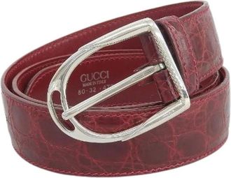 Gucci Pre-owned Belts, male, Red, Size: ONE SIZE Pre-owned Crocodile Leather Belt
