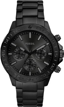 Fossil Mens Bannon 45mm Multifunction, Black-Tone Stainless Steel Watch, BQ2587