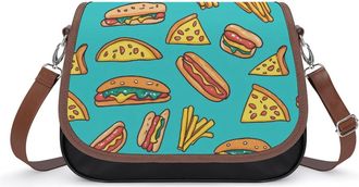 Generic Hot Dogs Pizza Slices Small Womens Crossbody Bags Shoulder Handbag with Adjustable Strap for Travel