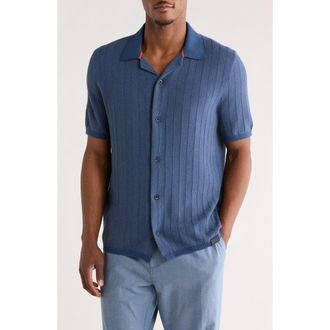 Scotch & Soda Button-Up Sweater Polo in Dark Denim at Nordstrom Rack, Size X-Large