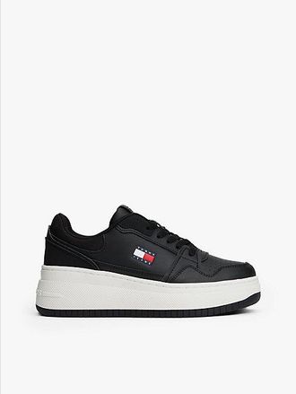 Tommy Hilfiger Retro Platform Basketball Trainers With Leather