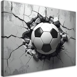 Feeby Impresi&oacute;n De Imagen, Pelota Contra Una Pared De Hormig&oacute;n Blanco Y Negro, 100x70