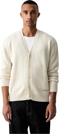 A.P.C. Kevin Cardigan - Heren - Vesten - Beige - M - Wol - Truien & Vesten