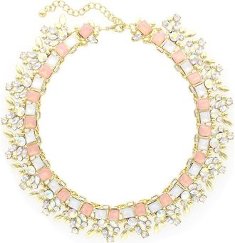 Olivia Welles Crystal Cluster Collar Necklace in Gold /Rose at Nordstrom Rack