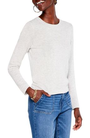 Nic+Zoe Crewneck Cotton Blend Sweater in Grey Heather at Nordstrom, Size Xx-Large