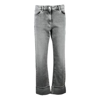 Twinset Jeans, Dames, Grijs, W31, Katoen, Straight Fit Jeans