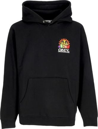 Obey Zwarte Fleece Hoodie Heren Stijlvol Comfort - Heren - Hoodies - Zwart - S - Katoen - Hoodies & sweatvesten