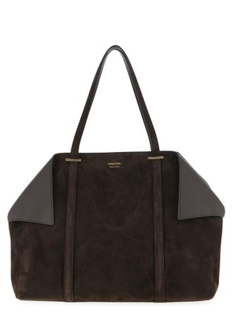 Ferragamo Brown Goatskin Shoulder Womens Bag