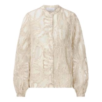 Rich & Royal Camicetta in chiffon di lana lucida - - Blouses & Shirts - Donna - Bianco - S