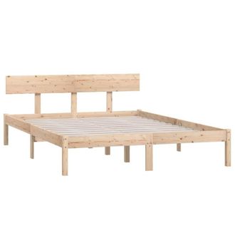 Berkfield Home Modern Bed Frame Solid Wood Pine 140x200 cm in Light Tan