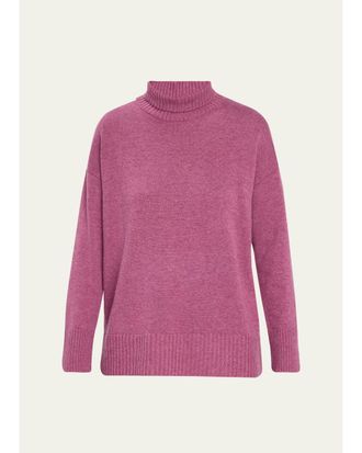 Lafayette 148 New York Chine 3-Ply Cashmere Stand-Collar Sweater