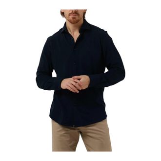Dstrezzed Heren Casual Shirt Melange Pique - Heren - Casual Overhemden - Blauw - XL - Katoen - Overhemden
